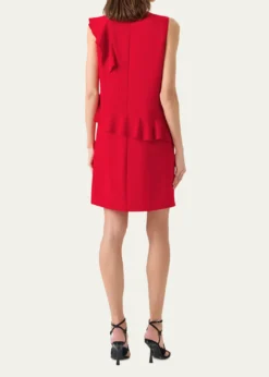 Akris puntoRuffle Sleeveless Mini Shift Dress