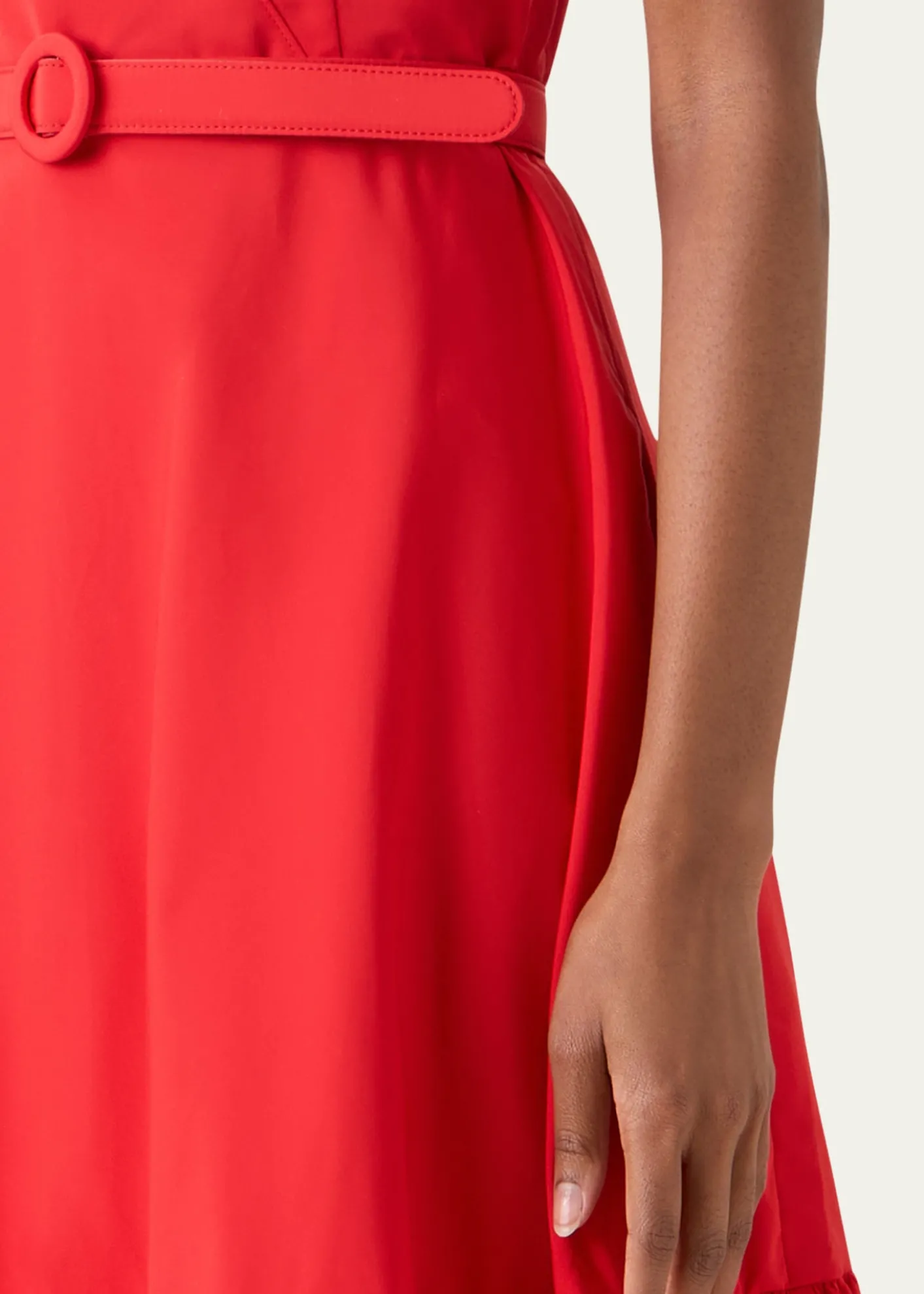 Akris puntoSleeveless Belted Taffeta Midi Dress