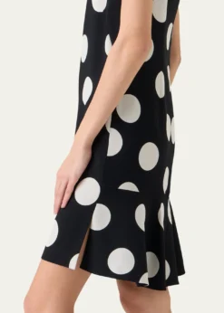 Akris puntoSleeveless XL Polka Dot Shift Dress