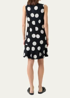 Akris puntoSleeveless XL Polka Dot Shift Dress