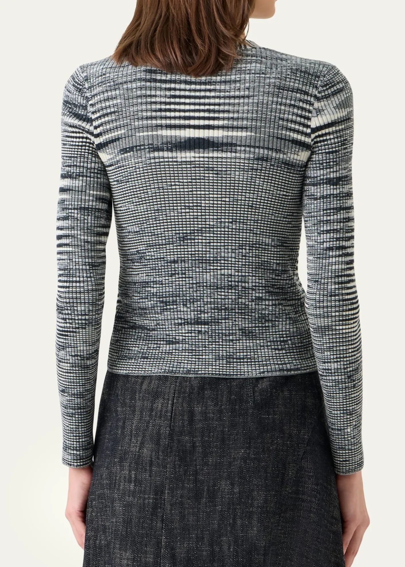 Akris puntoSpace Dye Ribbed Merino Cardigan
