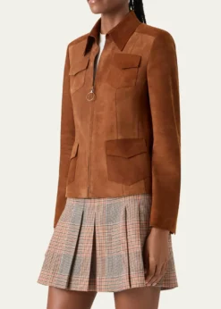 Akris puntoSuede Slim Zip Jacket