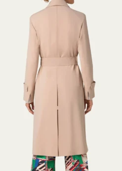 Akris puntoTechno Laser Cut Crepe Belted Trench Coat