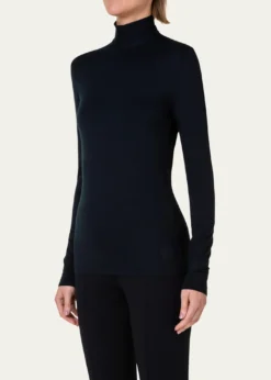 Akris puntoTurtleneck Long-Sleeve Modal-Stretch Top