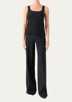 AkrisScoop-Neck Silk Georgette Tank Top