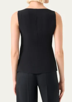 AkrisScoop-Neck Silk Georgette Tank Top