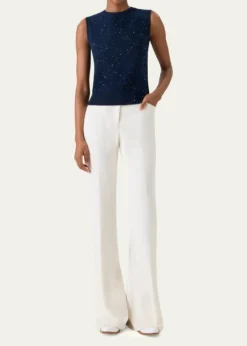 AkrisSequined Wool-Cashmere Sleeveless Sweater