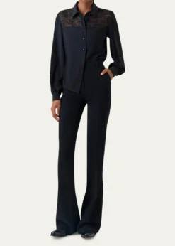 AkrisSequin Embellished Silk Crepe Blouse