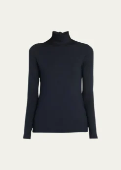 AkrisSilk-Cotton Jersey Turtleneck Top