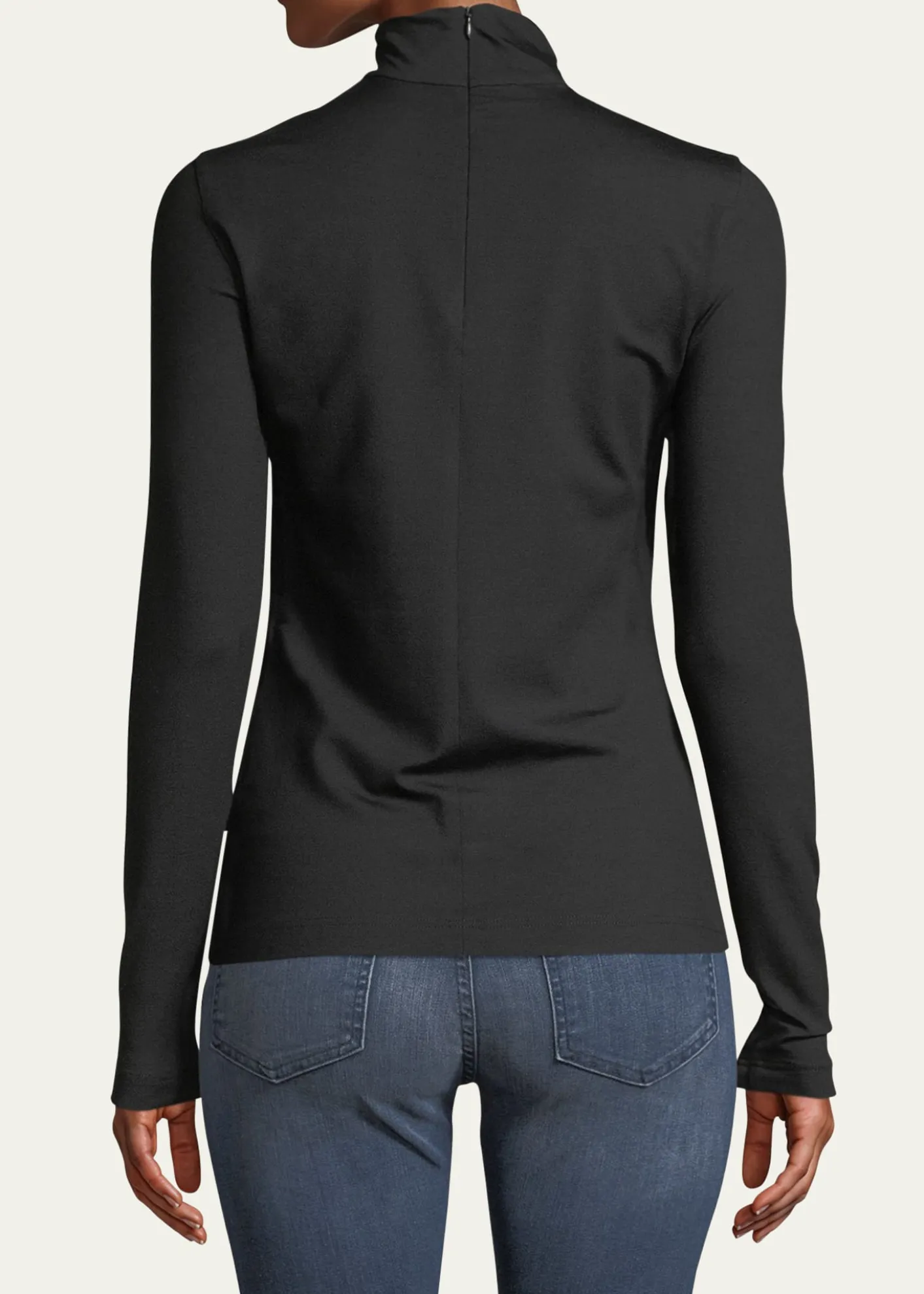 AkrisSilk-Cotton Jersey Turtleneck Top