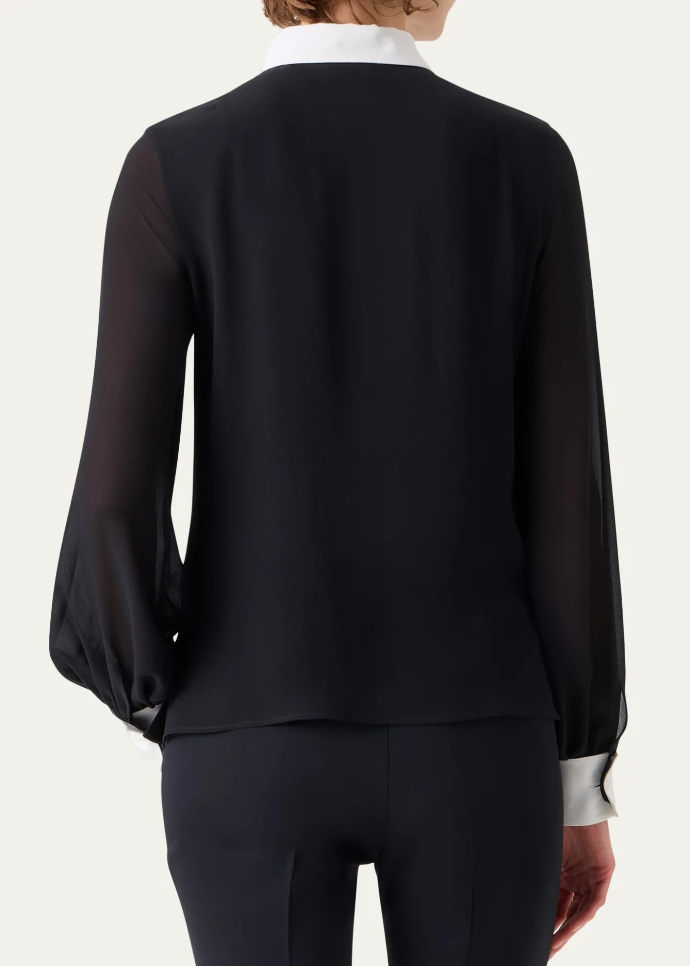 AkrisSilk Georgette Button-Down Blouse