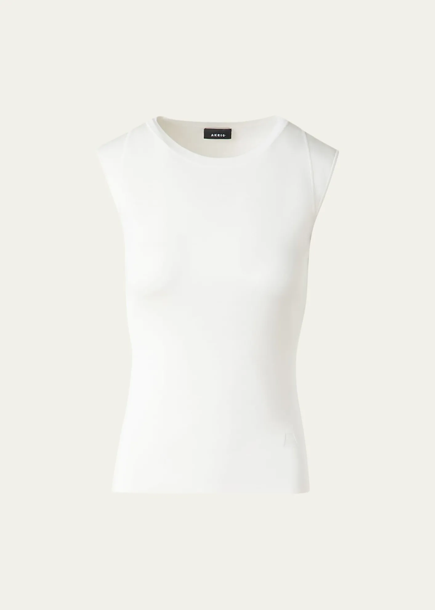 AkrisSleeveless Fitted Silk Knit Top
