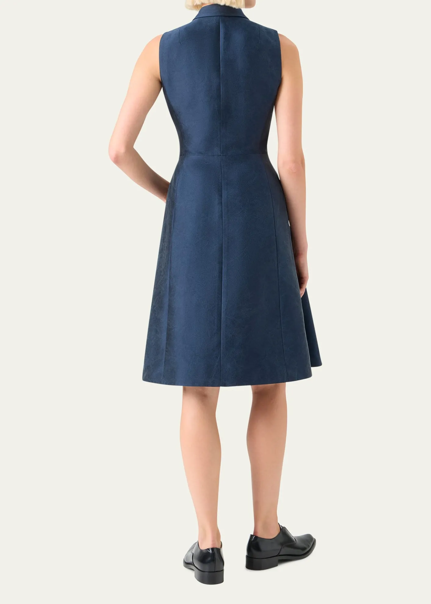 AkrisSleeveless Silk Shantung Trench Dress