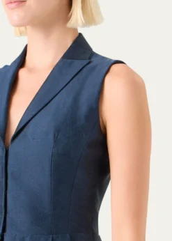 AkrisSleeveless Silk Shantung Trench Dress