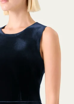 AkrisSleeveless Velvet Midi Cocktail Dress