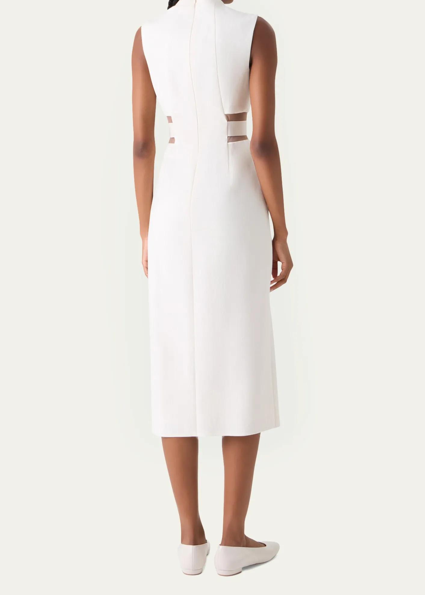 AkrisSleeveless Waist-Inset Side-Slit Midi Dress