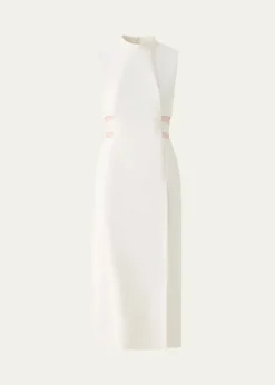 AkrisSleeveless Waist-Inset Side-Slit Midi Dress