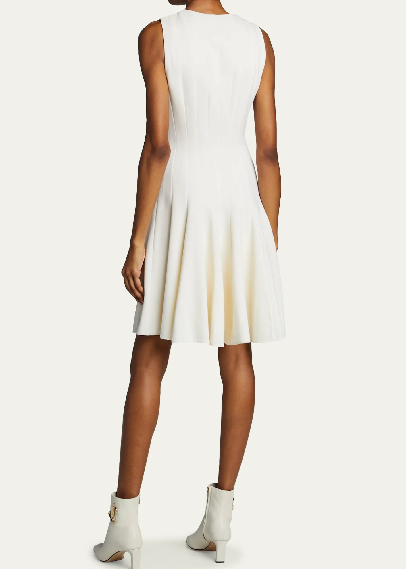 AkrisSleeveless Zip-Front Seamed A-Line Dress