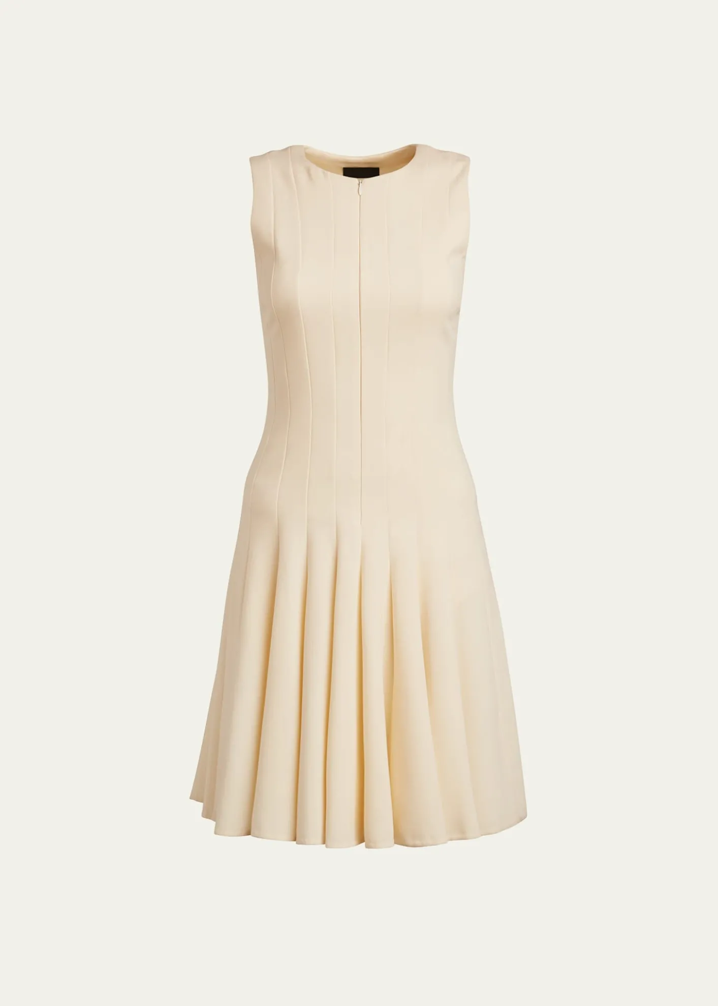 AkrisSleeveless Zip-Front Seamed A-Line Dress