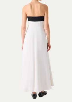 AkrisStrapless Denim A-Line Ankle Dress