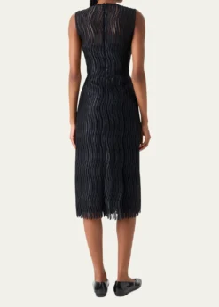 AkrisTechno Wave Guipure Sheath Midi Dress