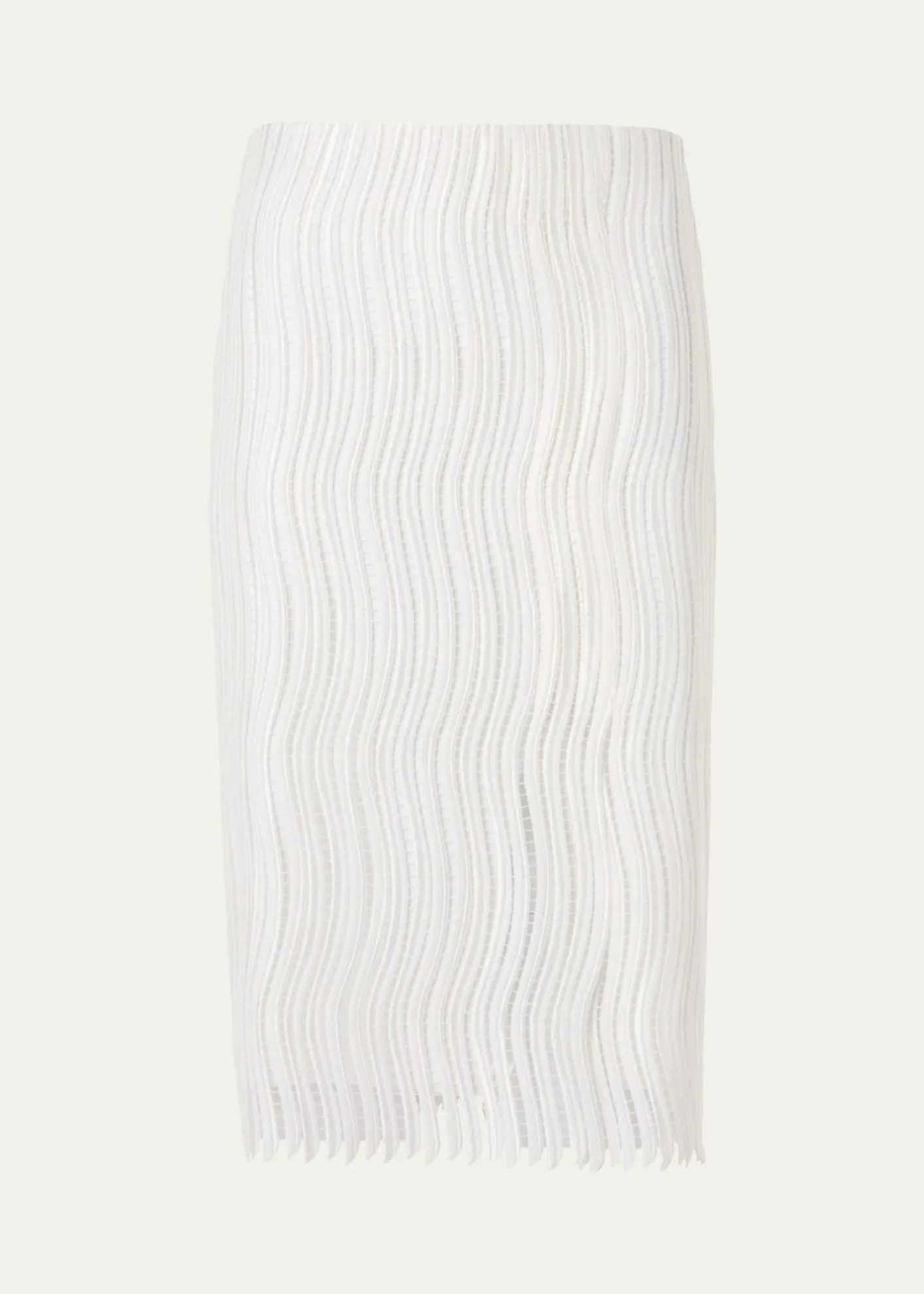 AkrisTechno Wave Guipure Slit Pencil Skirt