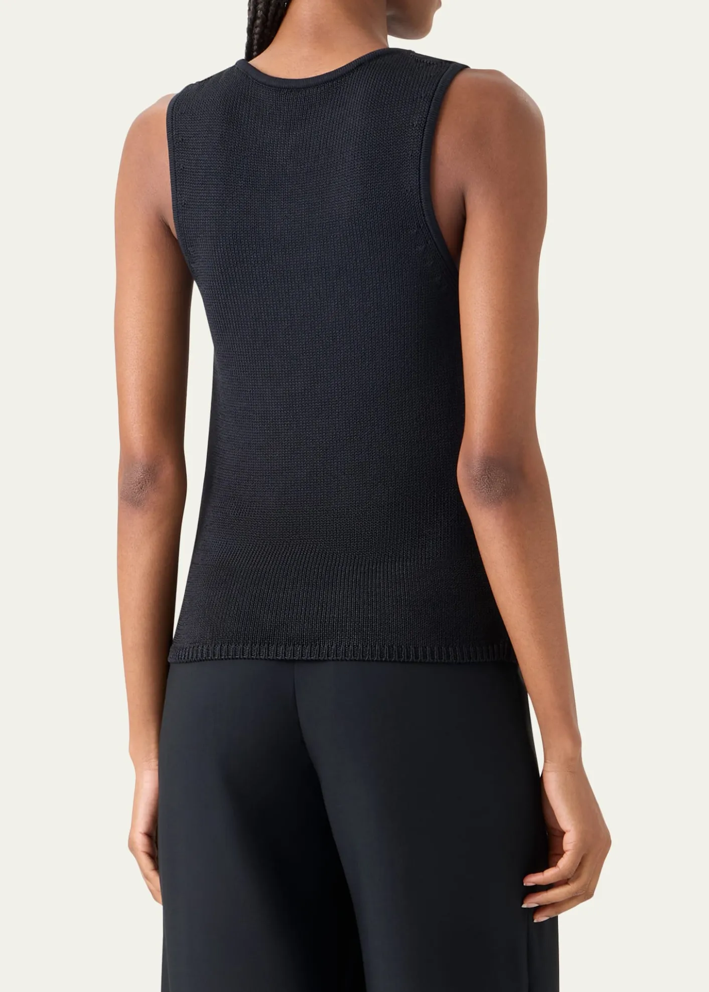AkrisTrapezoid Embroidered Sleeveless Blouse