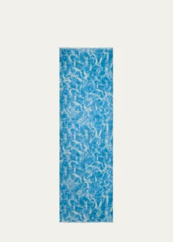 AkrisWhitecaps-Print Cashmere Scarf