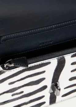 AkrisZebra-Print Calf Hair Clutch Bag