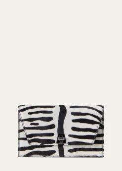 AkrisZebra-Print Calf Hair Clutch Bag