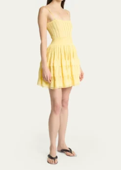 ALAIAA-Line Crinoline Mini Dress with Removable Straps
