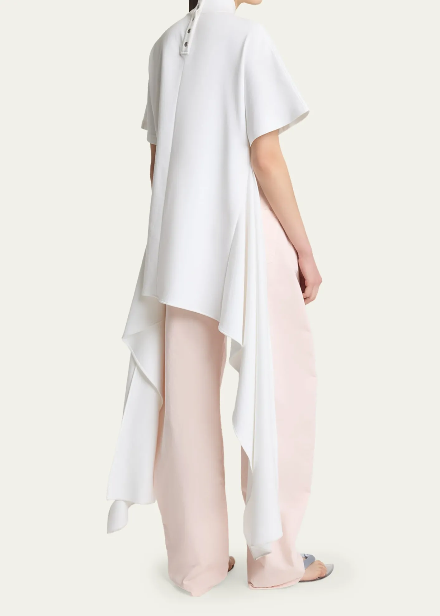 ALAIAAsymmetric Short-Sleeve Cotton T-Shirt