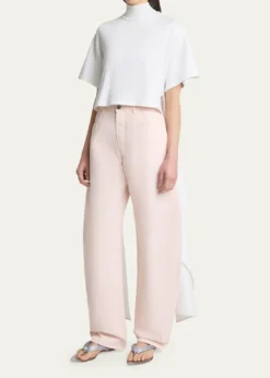 ALAIAAsymmetric Short-Sleeve Cotton T-Shirt