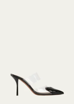 ALAIACoeur Clear Cap-Toe Mule Pumps