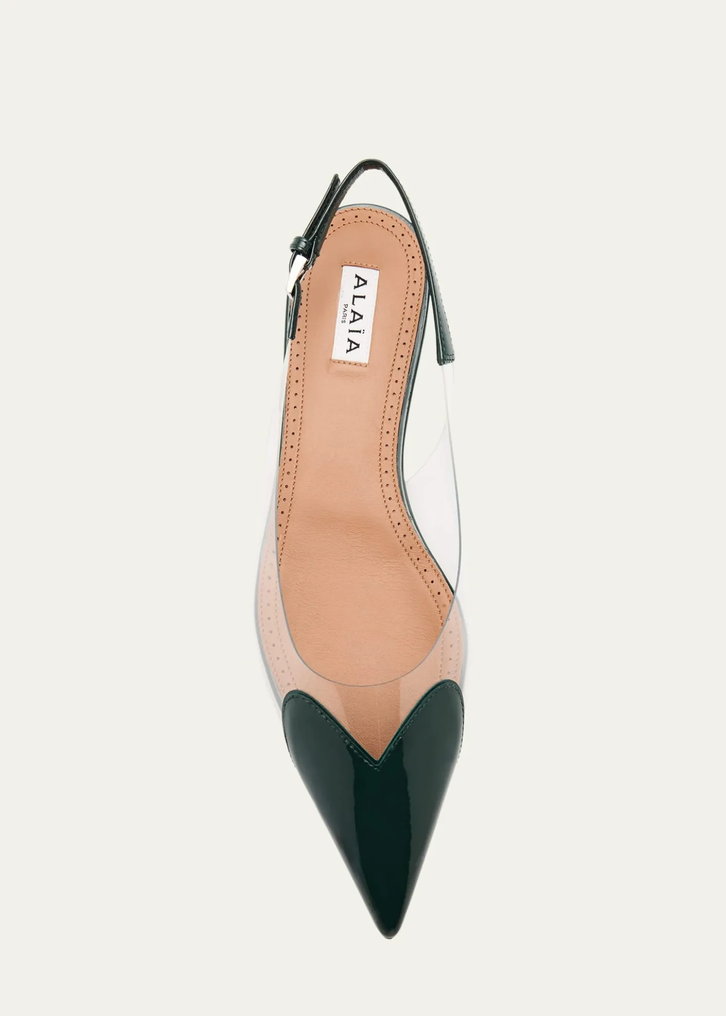 ALAIACoeur Heart Clear Slingback Ballerina Flats