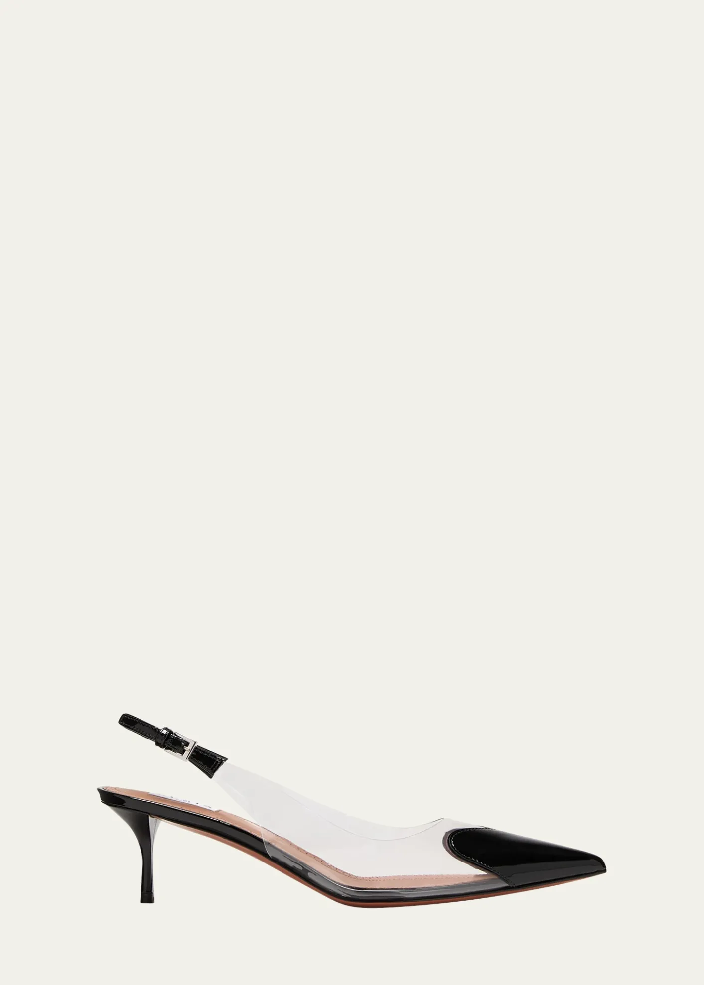 ALAIACoeur Plexi Heart-Toe Slingback Pumps