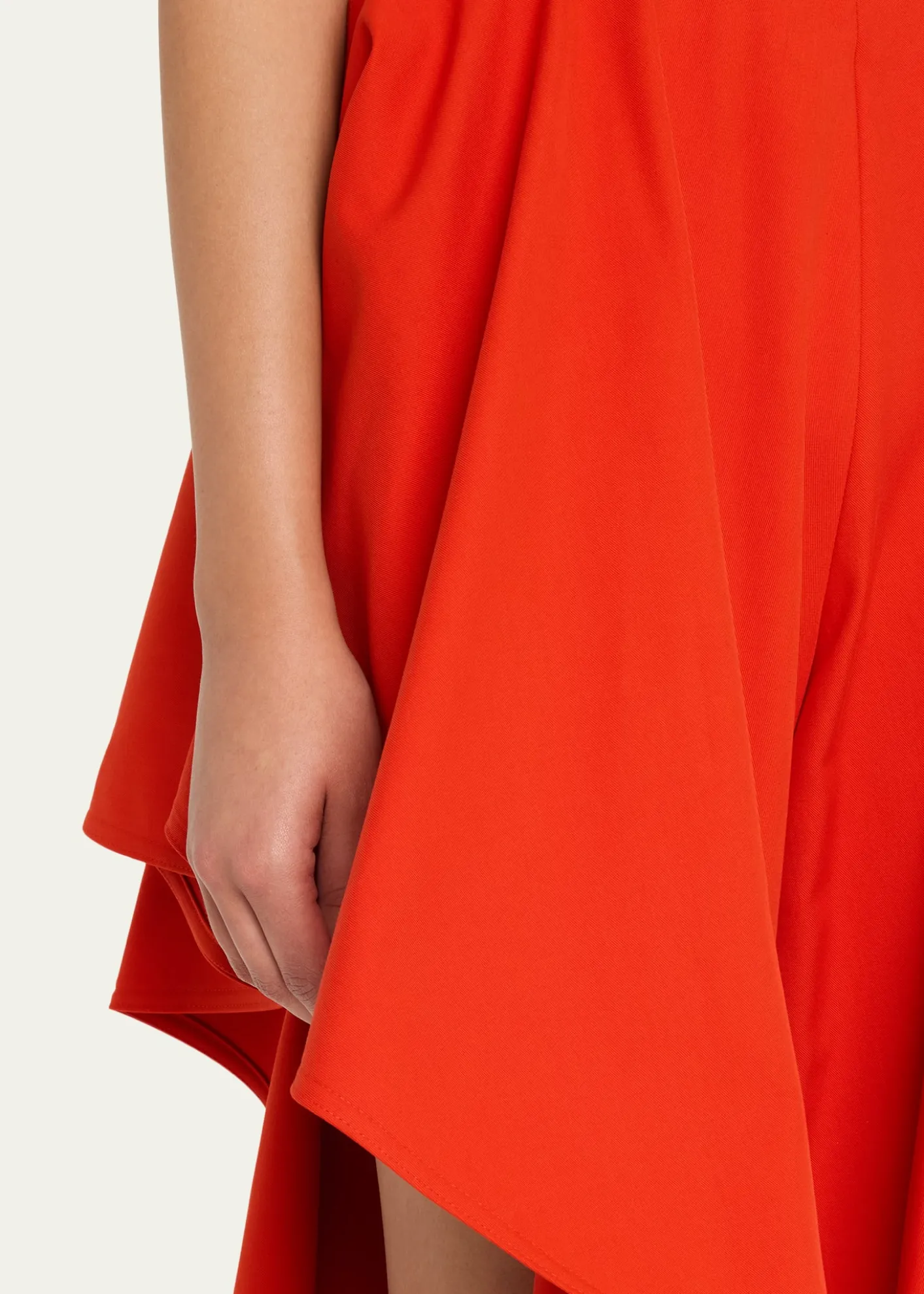 ALAIACotton Gabardine Ruffle Paneled Ankle-Tie Pants