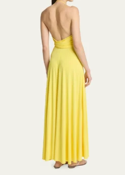 ALAIACrossover Wrap Jersey Halter Maxi Dress