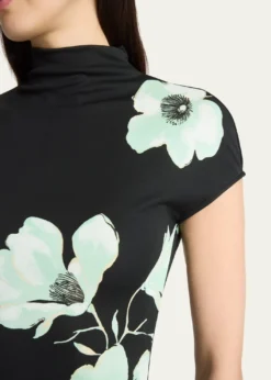 ALAIADraped Floral-Print Jersey Maxi Dress