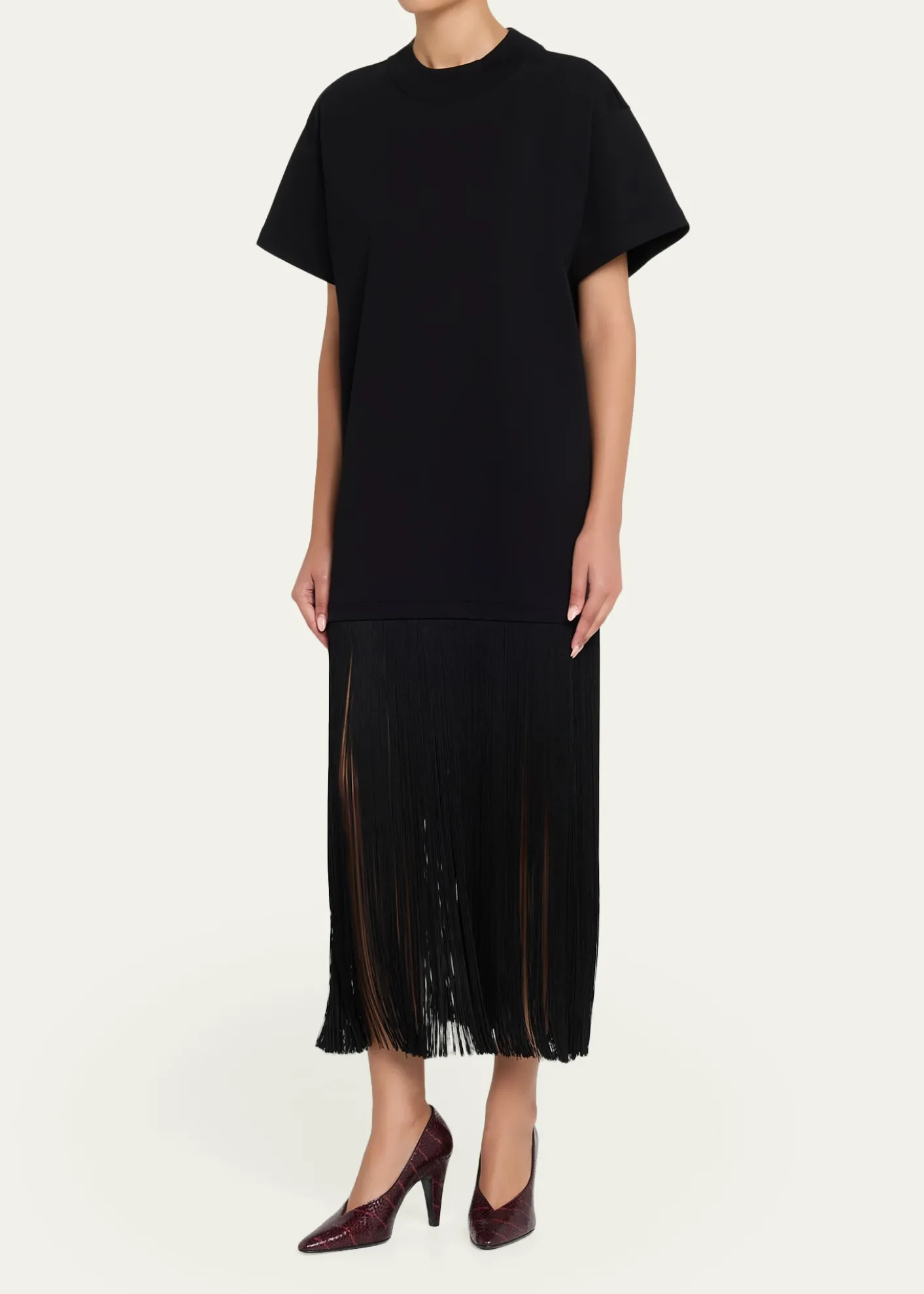 ALAIAFringed Cotton T-Shirt