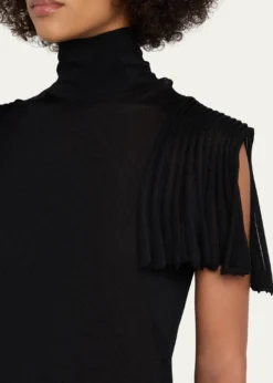 ALAIAGodet-Sleeve Turtleneck Top