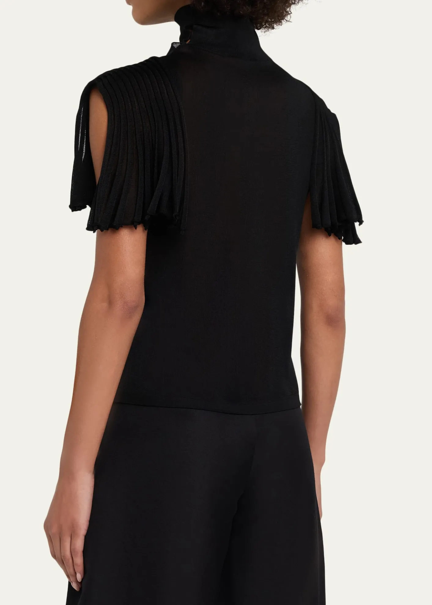 ALAIAGodet-Sleeve Turtleneck Top