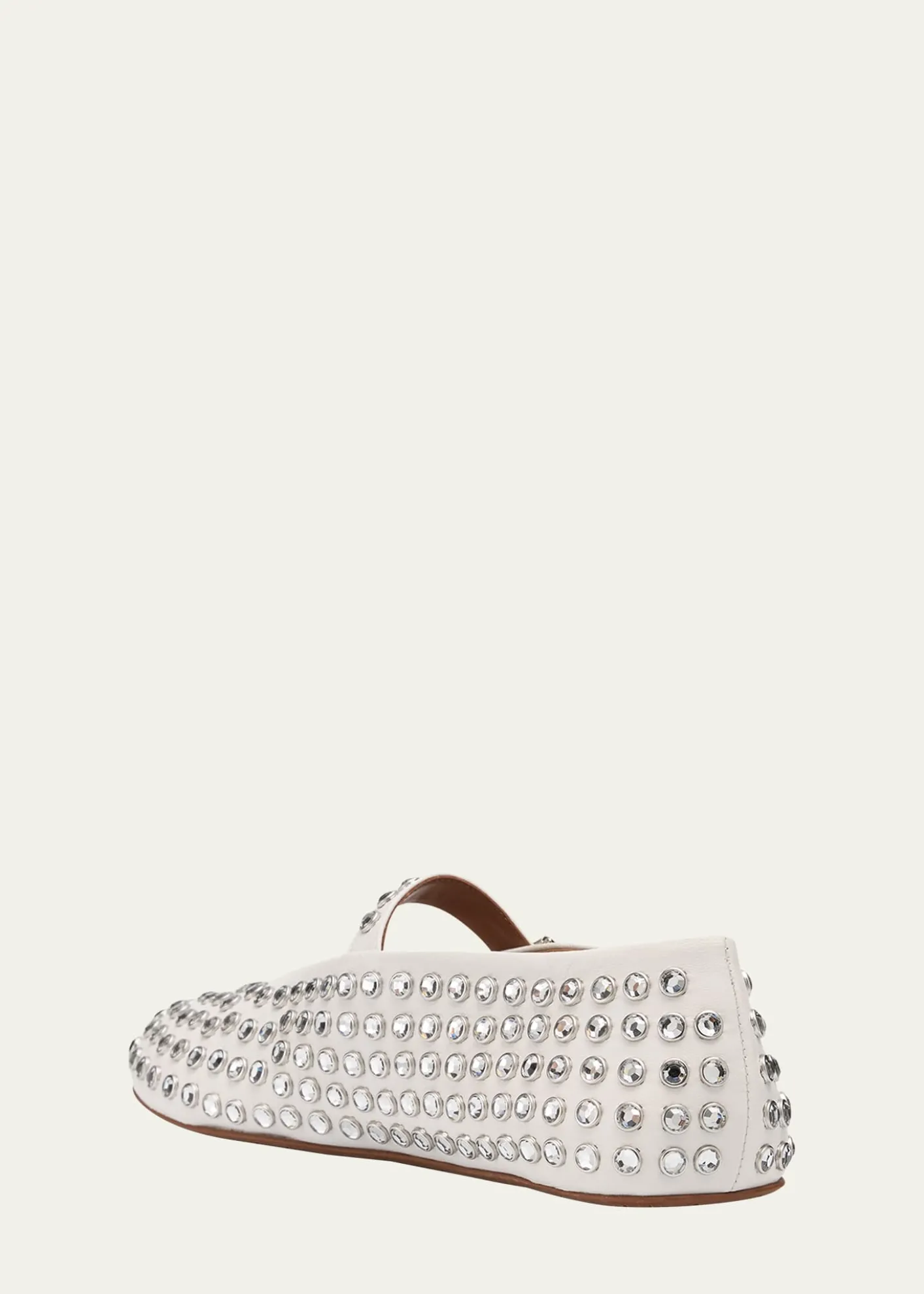 ALAIALeather Mary Jane Flats With Allover Studs
