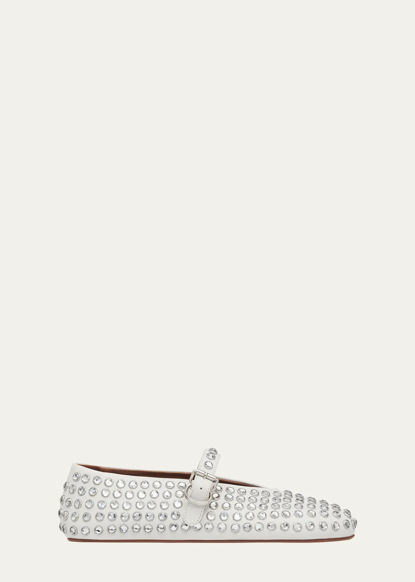 ALAIALeather Mary Jane Flats With Allover Studs