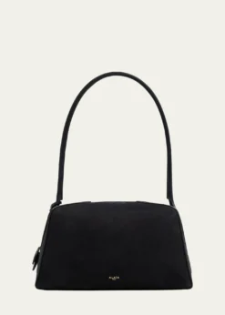 ALAIALe Bouledogue Bowling Shoulder Bag in Nubuck Leather