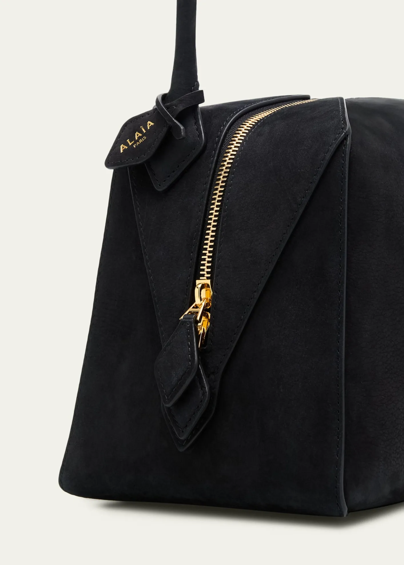 ALAIALe Bouledogue Bowling Shoulder Bag in Nubuck Leather