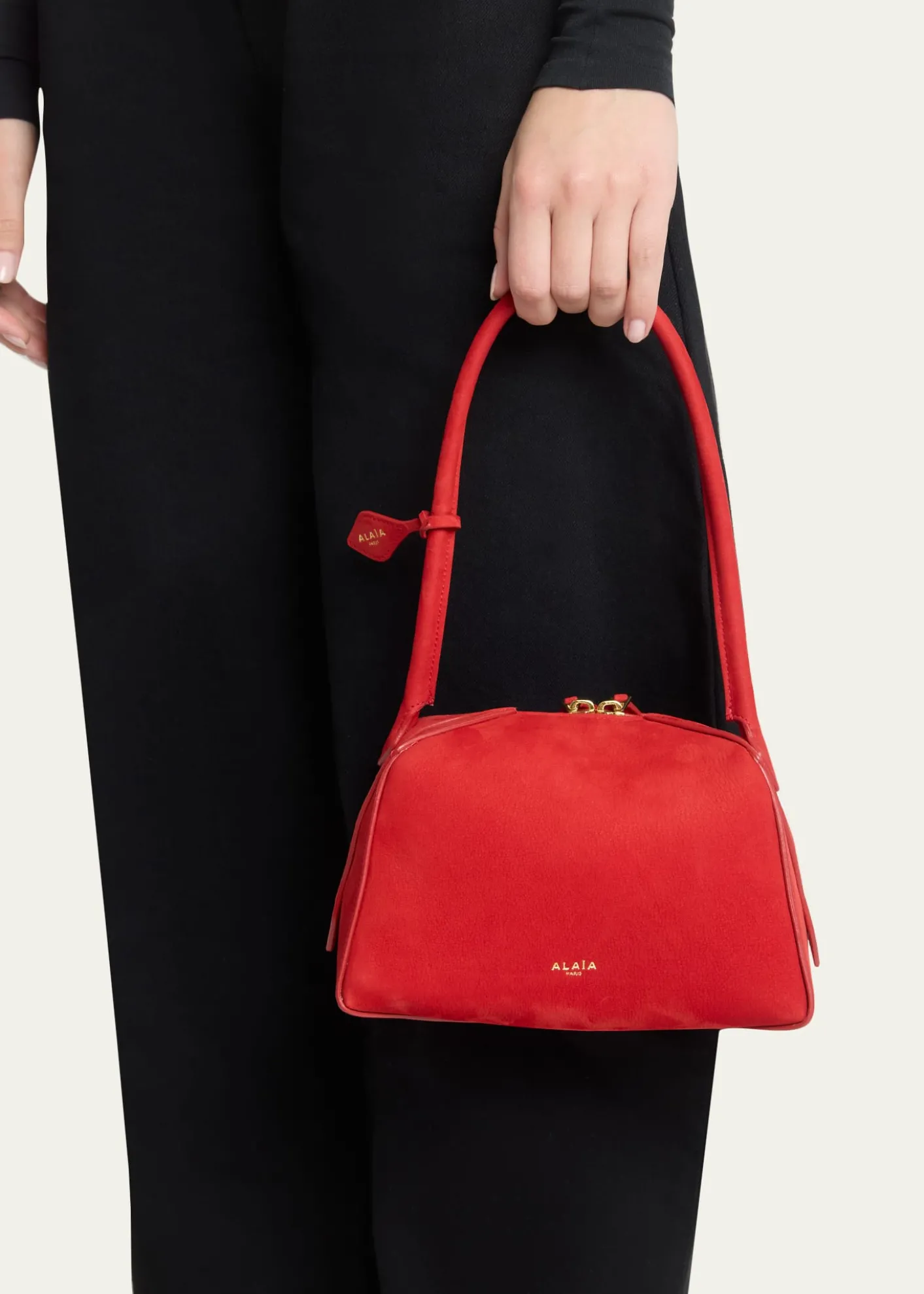 ALAIALe Bouledogue Dome Suede Top-Handle Bag
