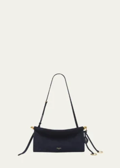 ALAIALe Click East-West Suede Shoulder Bag