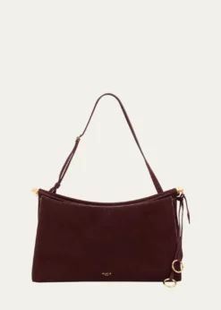 ALAIALe Click Large East-West Suede Shoulder Bag