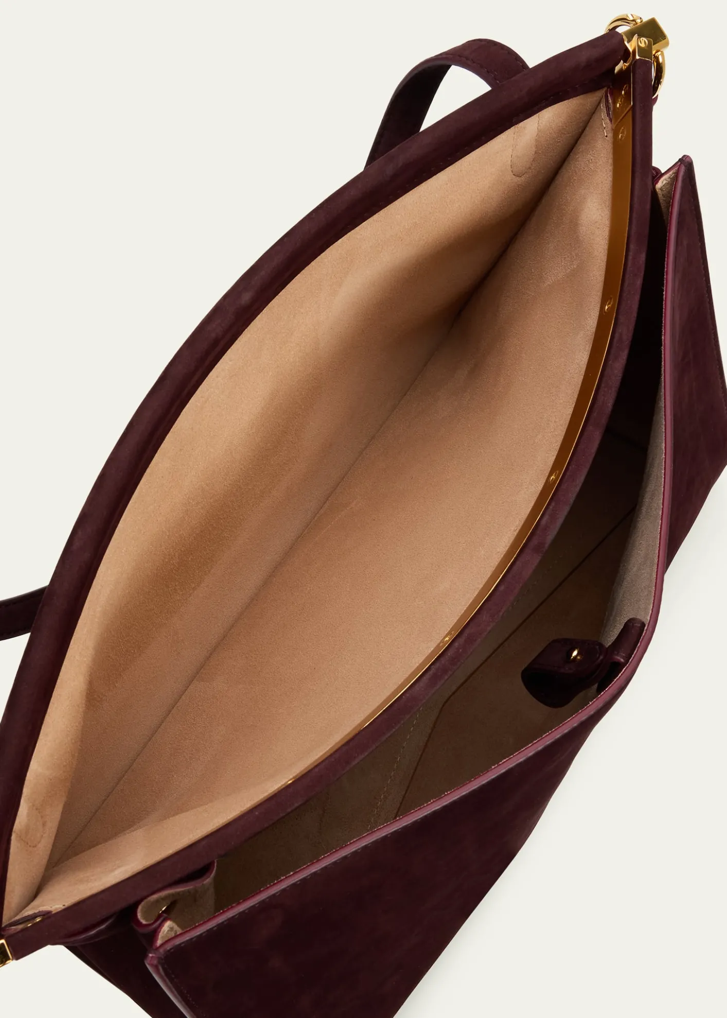 ALAIALe Click Large East-West Suede Shoulder Bag